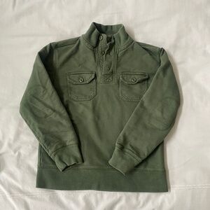 Boys Lands End Cotton Pullover Olive Green Sz M